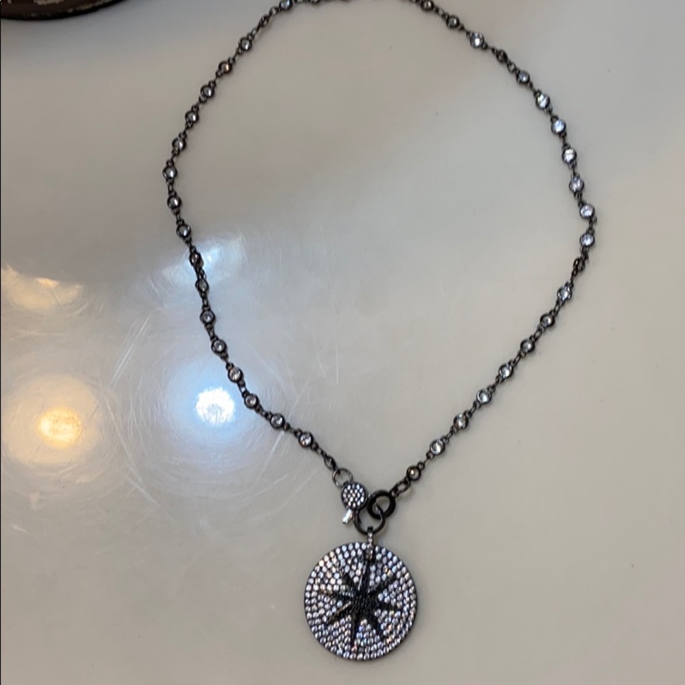 Pave crystal necklace